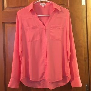 Sheer button down top